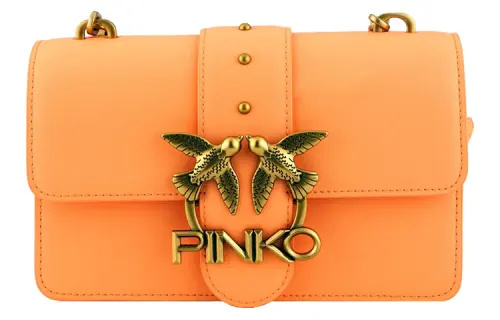 PINKO Cow Leather Bird Bag, Swallow Bag, Shoulder Bag, Crossbody Bag Mini Women's Orange