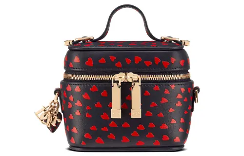 DIOR Lady Dior Cow Leather Handbag, Shoulder Bag, Crossbody Bag, Makeup Bag Women's Marine Blue/Red