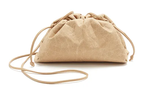 Bottega Veneta Polyamide Clutch Mini Women's Cow Leather Paper Gray Pink
