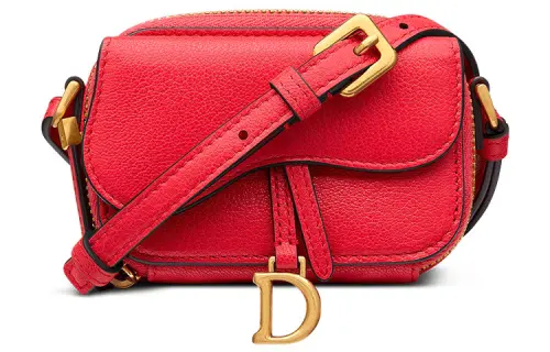 DIOR Saddle Sheepskin Saddle Bag, Shoulder Bag Women's Red