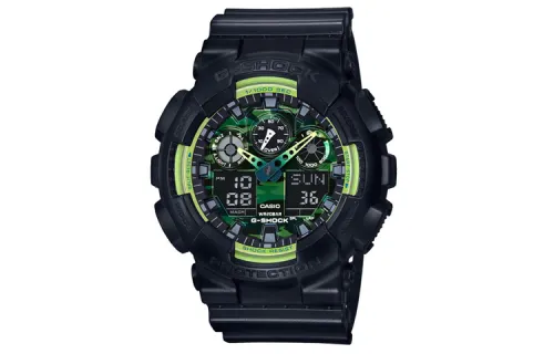 CASIO Men Liquid Crystal/Analog Dual Display Series Green Watch GA-100LY-1A