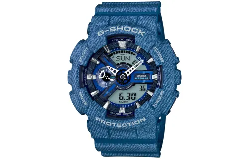 CASIO Men Liquid Crystal/Analog Dual Display Series Blue Watch GA-110DC-2A