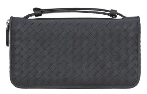 Bottega Veneta Classic Leather Bag Handbag Clutch Men's Gray