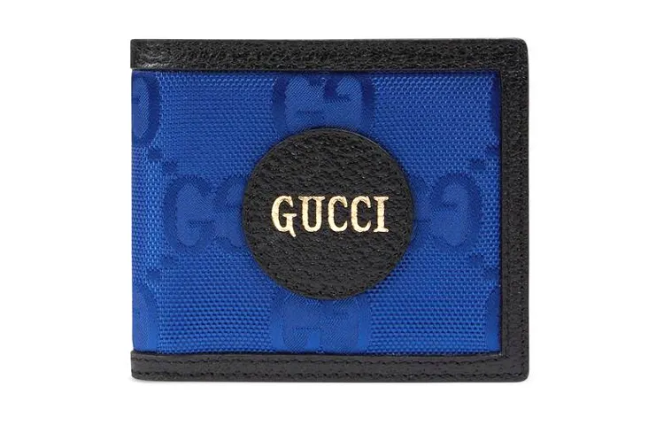 GUCCI Off The Grid Leather Wallet Men's Blue/Black