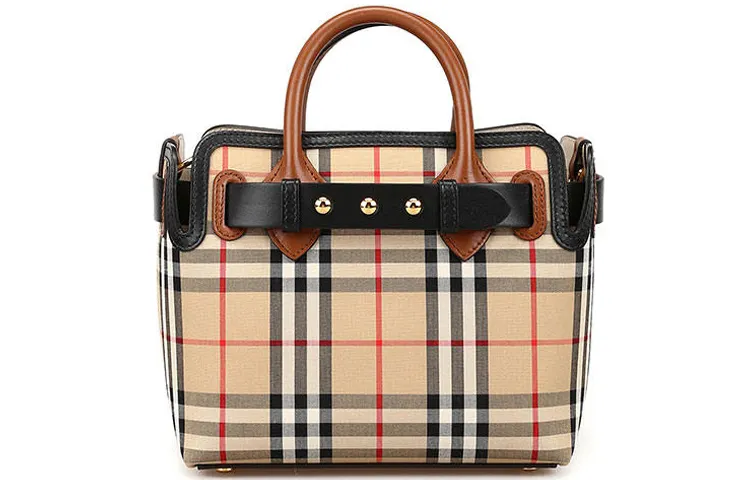 Burberry Cow Leather One Shoulder Handbag Mini Women's Black Coffee
