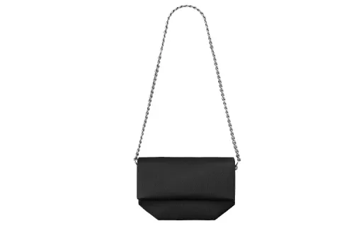 HERMES Opli Chaine Leather Shoulder Bag 24 Women's Black