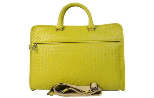 Bottega Veneta Cow Leather Handbag Men's Yellow