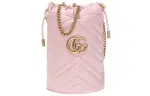 GUCCI GG Marmont Cow Leather Bucket Bags Crossbody Bag, Shoulder Bag Mini Women's Pink