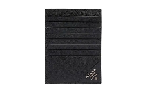 PRADA Cow Leather Card Holder Men's