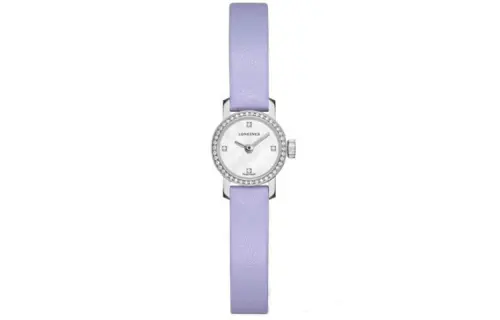 LONGINES Pocket Series Quartz Movement Women's Watch 16mm White Dial Stainless Steel Case Leather Strap