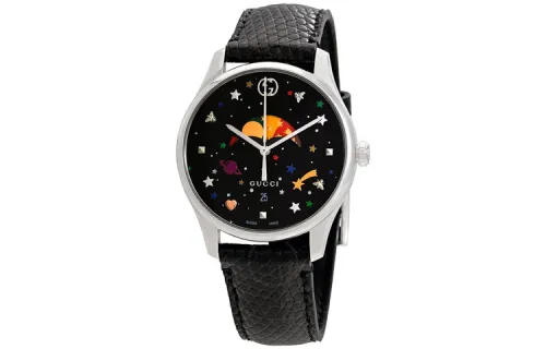 GUCCI G Timeless Collection Wrist Watches Quartz Movement Leather Strap Black Dial Unisex