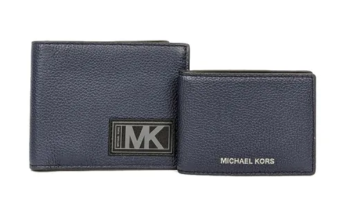 MICHAEL KORS Leather Card Holder Wallet Men's Blue