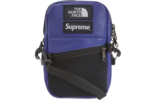 Supreme X The North Face/THE NORTH FACE Supreme FW18 Leather Sling Bag Crossbody Bag Regular Unisex Blue