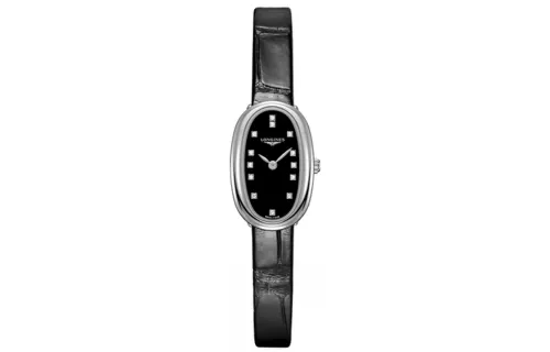 LONGINES Round Dance Collection Quartz Movement Classic Vintage Women's Watch 16*25mm Black Dial