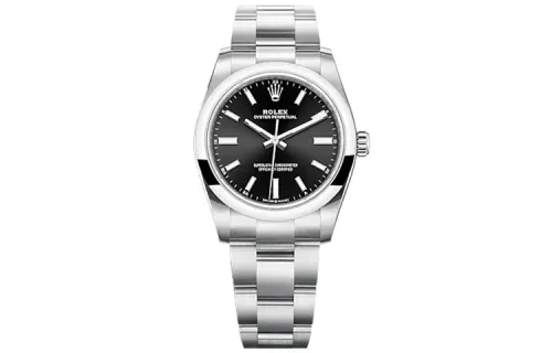 ROLEX Oyster Perpetual Automatic Mechanical Movement 100m Waterproof Unisex Watch 34mm Black Dial