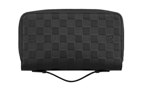 LOUIS VUITTON Infini Leather Cow Leather Lining Clutch Wallet Large Men's Black
