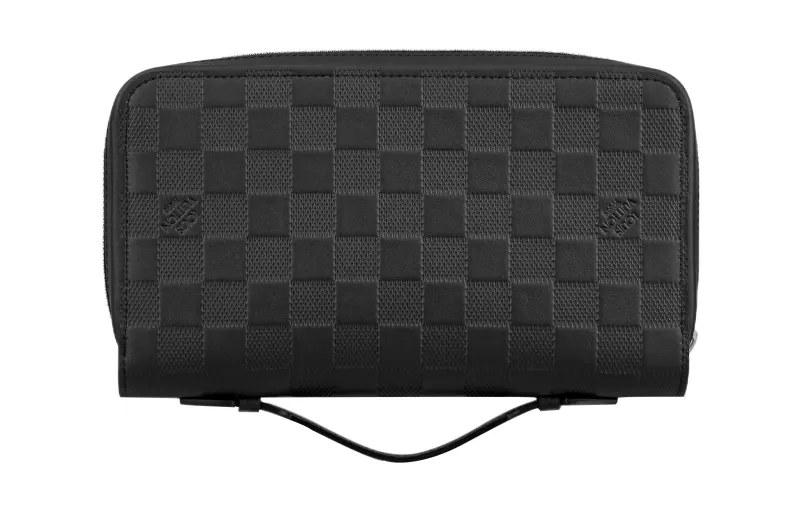LOUIS VUITTON Infini Leather Cow Leather Lining Clutch Wallet Large Men's Black