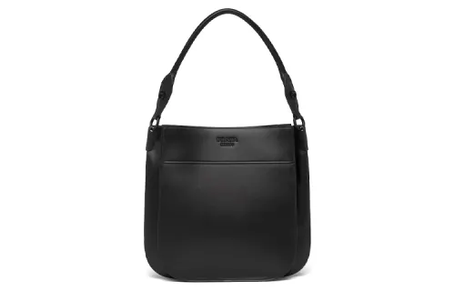 PRADA Brand Logo Cow Leather Handbag, Shoulder Bag Women's Black