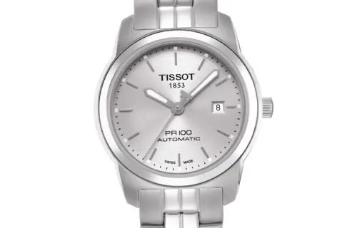 TISSOT PR100 Collection Automatic Mechanical Movement Women's Watch 28mm Silver Dial Stainless Steel Case