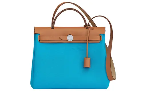 HERMES Herbag Zip Officier Canvas With Hunter Cow Leather Shoulder Bag, Crossbody Bag, Handbag 31 Women's