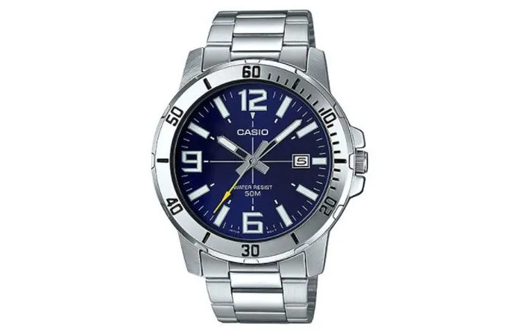 CASIO STANDARD Swordfish Ghost Quartz Movement Stainless Steel Strap Watch Men's Watches Blue Dial