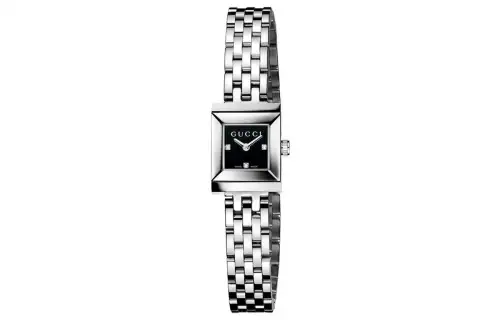 GUCCI Frame Series Wrist Watches Quartz Movement Stainless Steel Strap 13.5mm Black Dial Women's Watch
