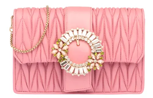 MIU MIU Leather Handbag, Shoulder Bag Women's Pink