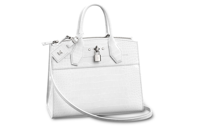 LOUIS VUITTON Removable adjustable straps, shoulder bag, white one-shoulder bag, crocodile