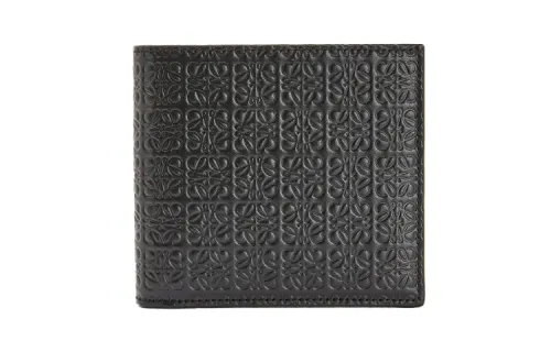 LOEWE Embossed Calfskin Wallet Men's Black