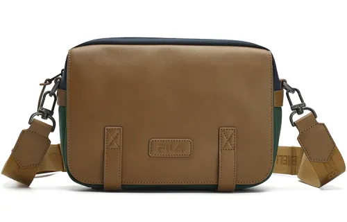 FILA Pu Shoulder Bag, Crossbody Bag Small Men's Khaki