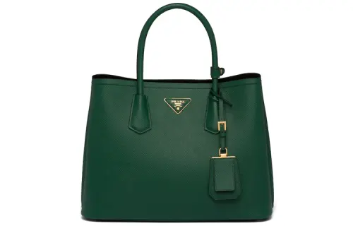 PRADA Saffiano Leather Handbag Women's Billiard Green