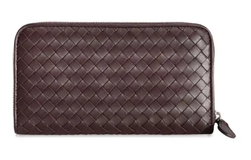 Bottega Veneta Sheepskin Long Wallet Regular Men's Dark Brown