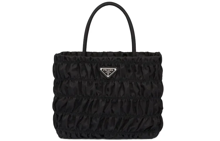 PRADA Nylon Fabric Tote Bag, Shopping Bag, Handbag Women's Black