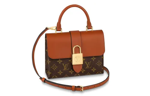 LOUIS VUITTON Locky Coated Canvas With Leather Locket Bag, Shoulder Bag, Crossbody Bag, Handbag Small Women's Caramel