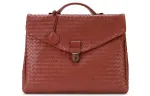 Bottega Veneta Leather Handbag Men's Red Brown