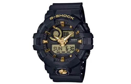 CASIO Men Liquid Crystal/Analog Dual Display Series Black Watch GA-710B-1A9PRD