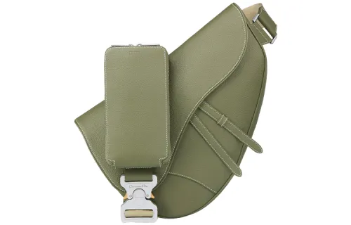 DIOR Grained Calfskin Sling Bag Men's Khaki