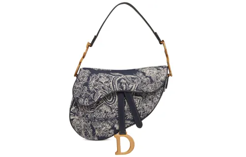 DIOR Saddle Cotton Saddle Bag Handbag, Shoulder Bag Women's Blue