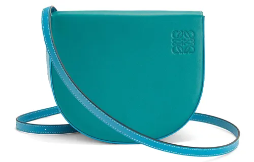 LOEWE Heel Calfskin Crossbody Bags Women's Peacock Blue/Candy Color