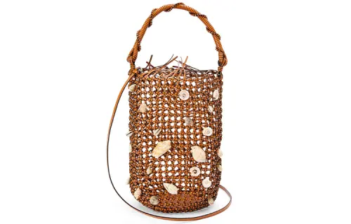 LOEWE Anagram Calfskin Handbag Women's Brown