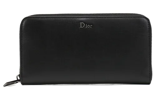 DIOR Long Leather Wallet Regular Men's Black