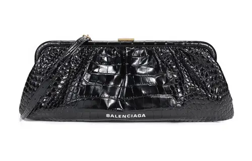 Balenciaga Leather Shoulder Bag, Clutch Regular Women's Black