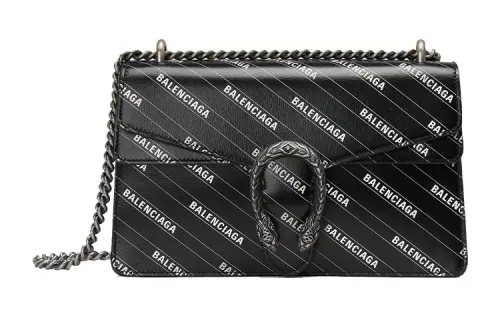 GUCCI Balenciaga Collaboration Dionysus Leather Crossbody Bags Small Women's Black