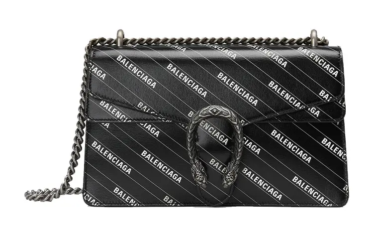GUCCI Balenciaga Collaboration Dionysus Leather Crossbody Bags Small Women's Black