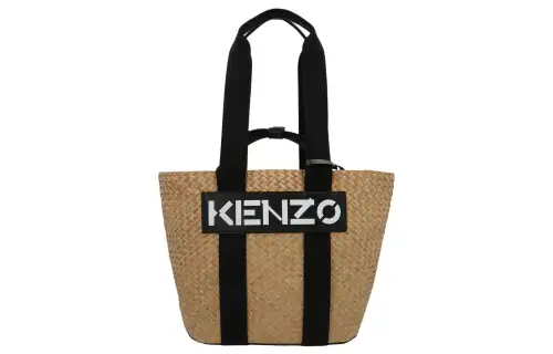 KENZO Straw Woven Crossbody Bag, Shoulder Bag, Handbag Women's Black