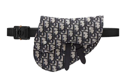 DIOR Saddle Fabric Saddle Bag, Crossbody Bag, Fanny Pack Women's Black