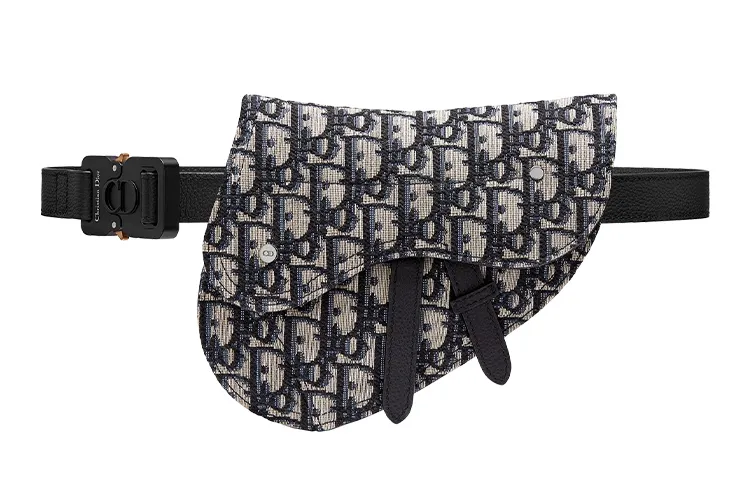 DIOR Saddle Fabric Saddle Bag, Crossbody Bag, Fanny Pack Women's Black
