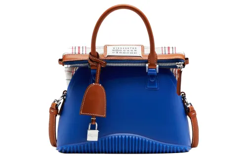 Maison Margiela Cow Leather Shoulder Bag Women's Blue