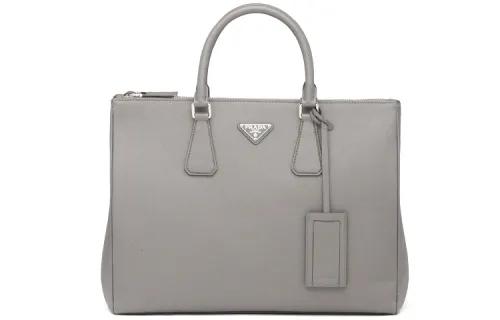 PRADA Galleria Killer Bag Casual Cow Leather Handbag Medium Men's Gray
