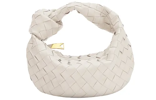 Bottega Veneta Jodie Mini Intrecciato Chalk